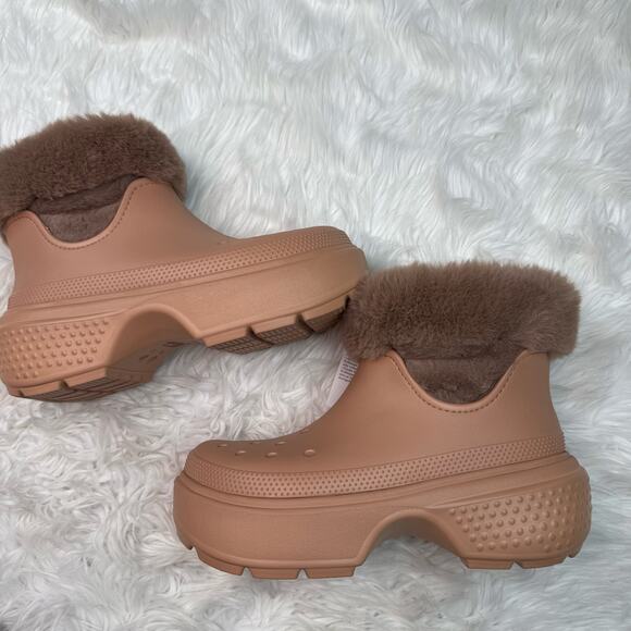 Crocs Stomp Lined Boot Size W12 M 10 Blush Pink Beige NWT - Picture 16 of 16